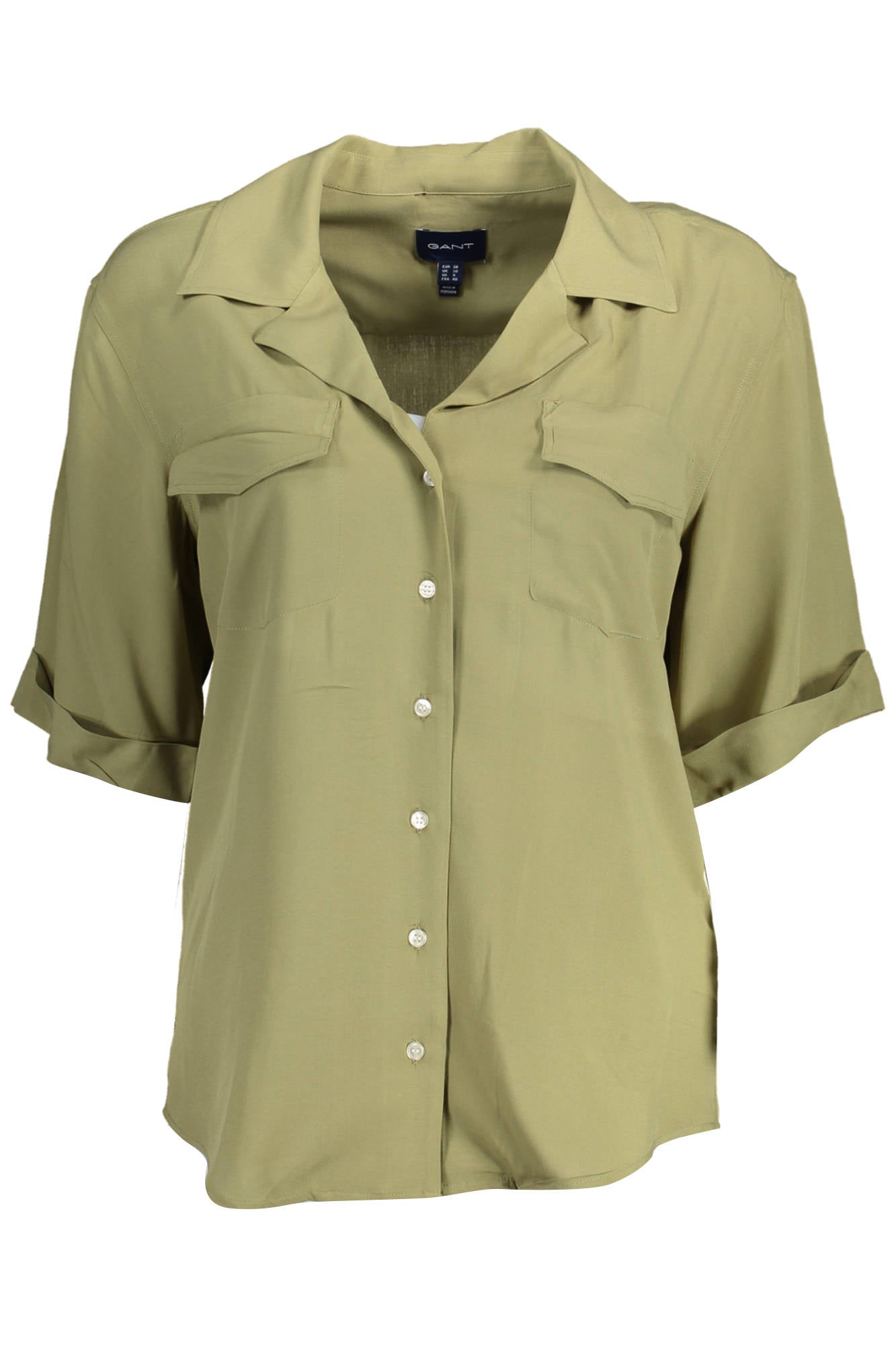 GANT WOMEN'S SHORT SLEEVE GREEN SHIRT