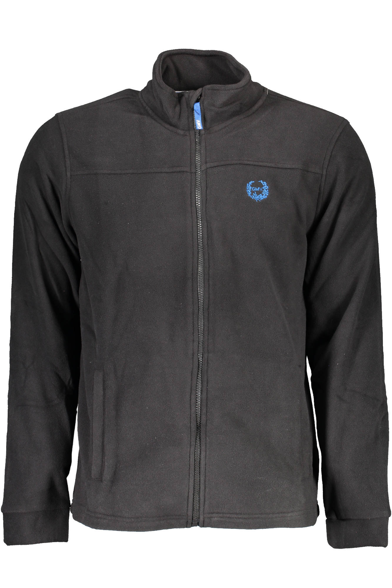 GIAN MARCO VENTURI MEN'S BLACK SWEATSHIRT WITH ZIP