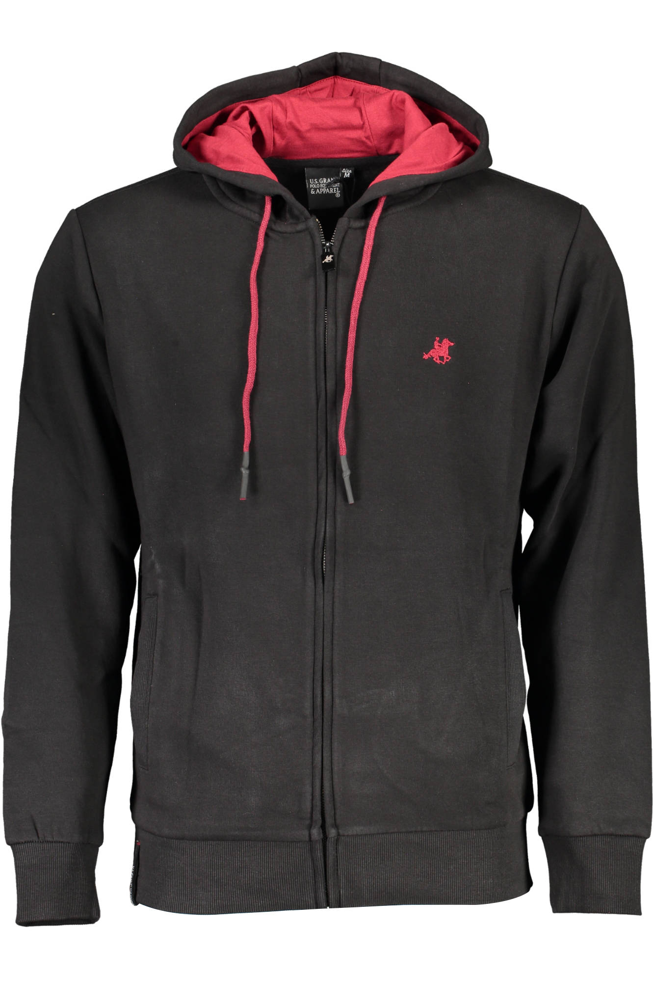 US GRAND POLO MEN'S BLACK SWEATSHIRT WITH ZIP