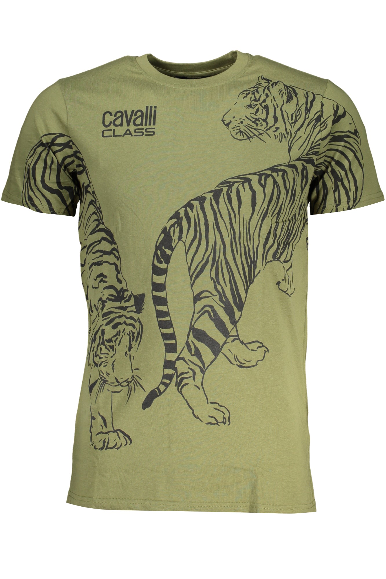 CAVALLI CLASS GREEN MEN'S SHORT SLEEVED T-SHIRT