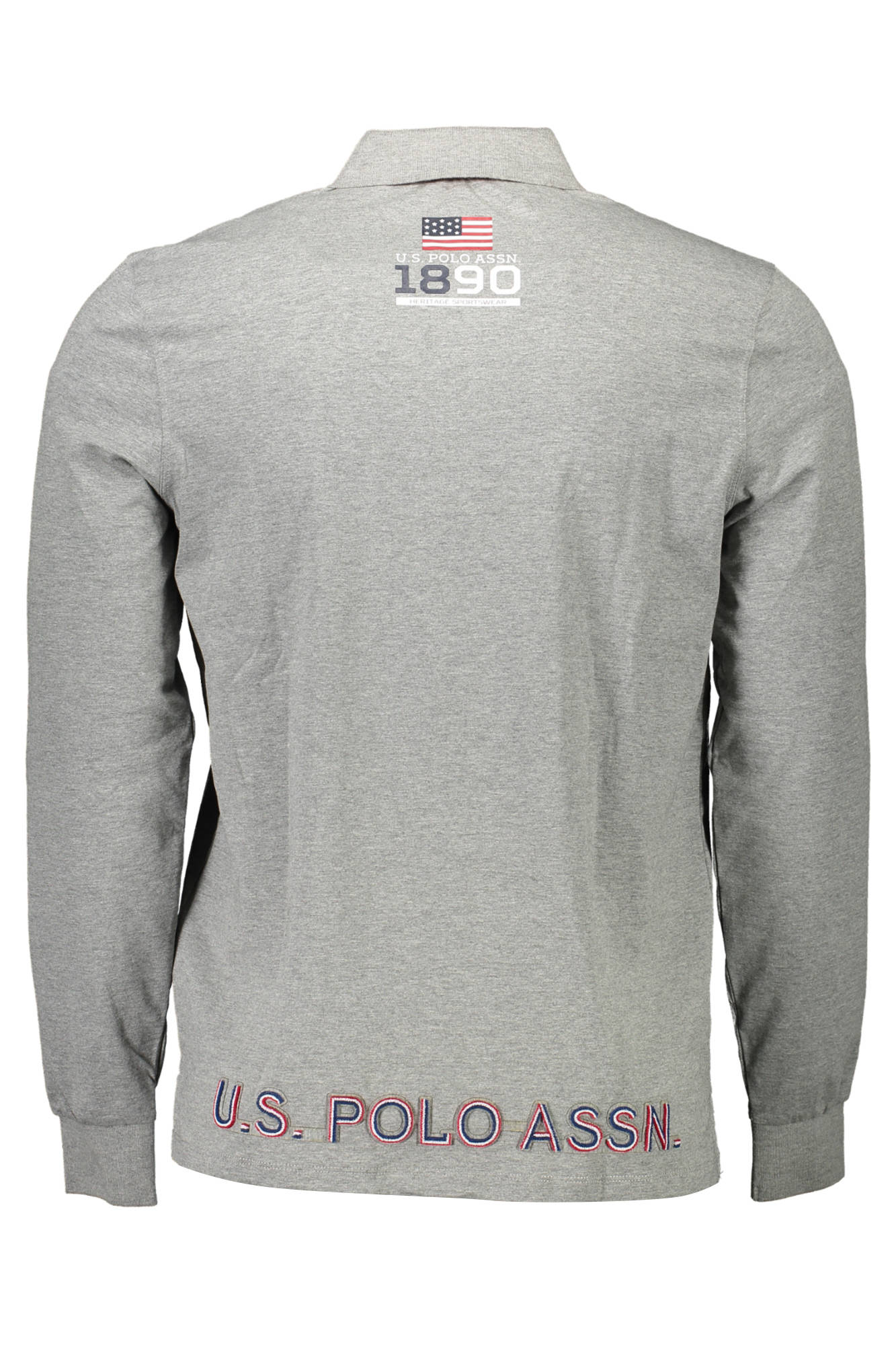 US POLO SHIRT LONG SLEEVE MEN'S GRAY